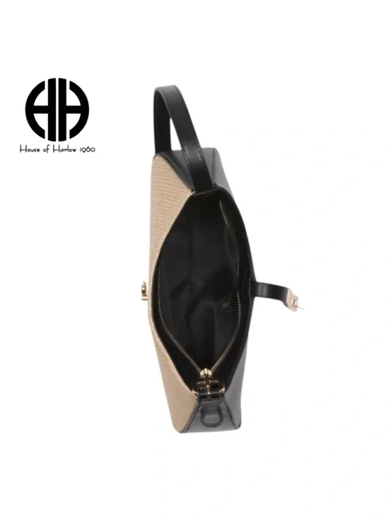 NWT House of Harlow 1960 Woven Shoulder Bag with Cherry Hair Clip - Picture 3 of 6